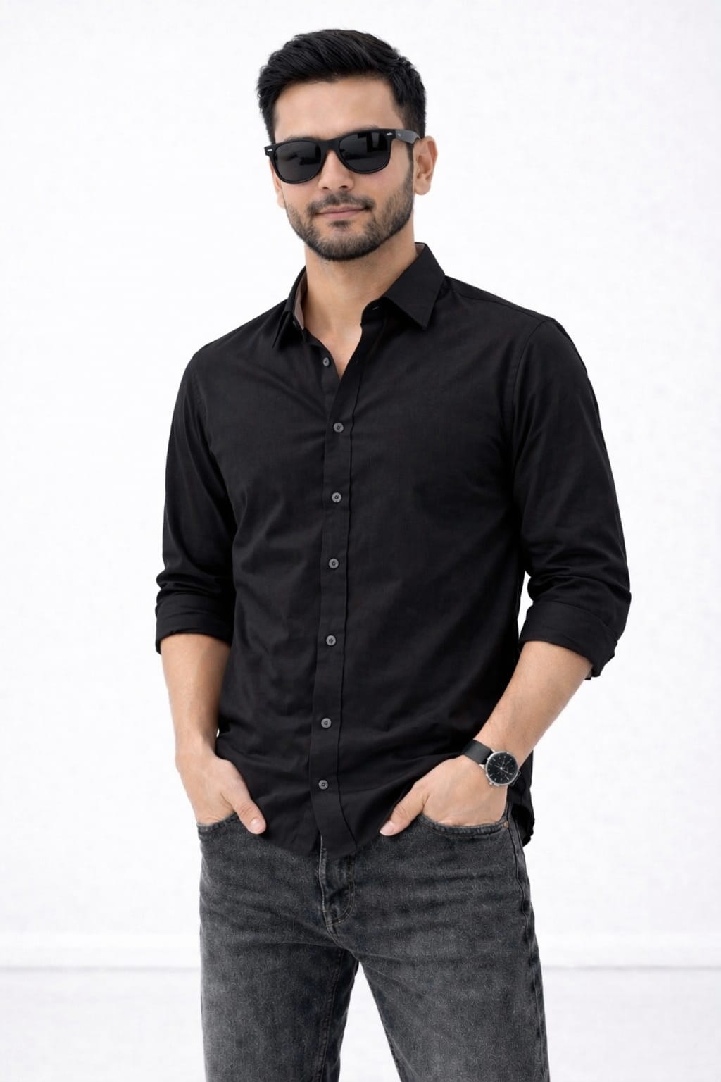 BEBAAK Essential Regular Fit Shirt for Men | Soft Cotton Blend | Smart Casual Wear