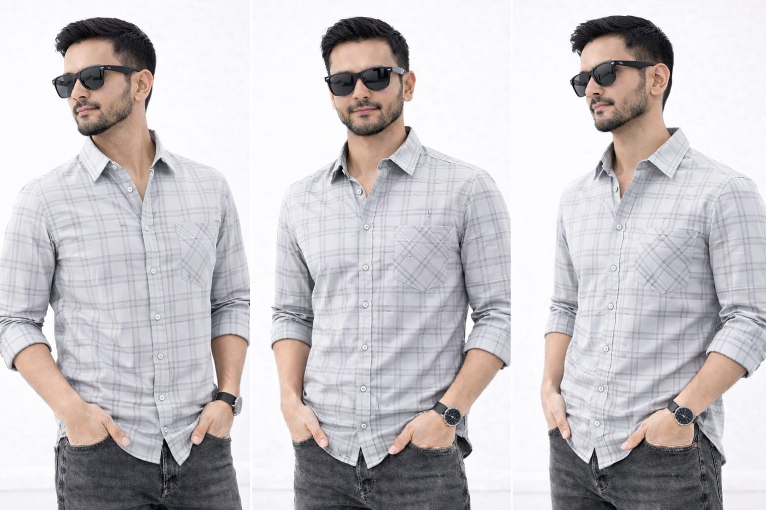 BEBAAK Premium Check Shirt – Regular Fit Casual Cotton Shirt for Men