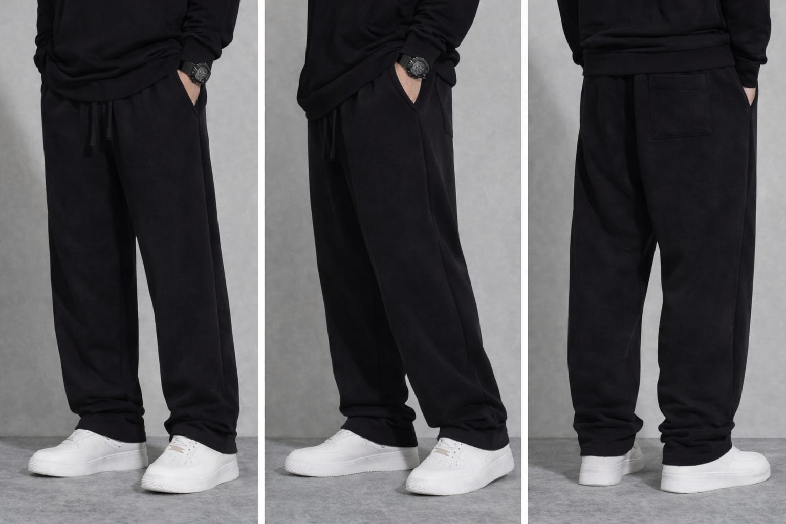 BEBAAK Heavyweight Baggy Track Pants – 260 GSM Cotton Terry