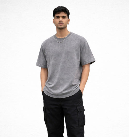 Acid Wash Oversized T-Shirt – 100% Cotton | 260 GSM Premium Heavyweight