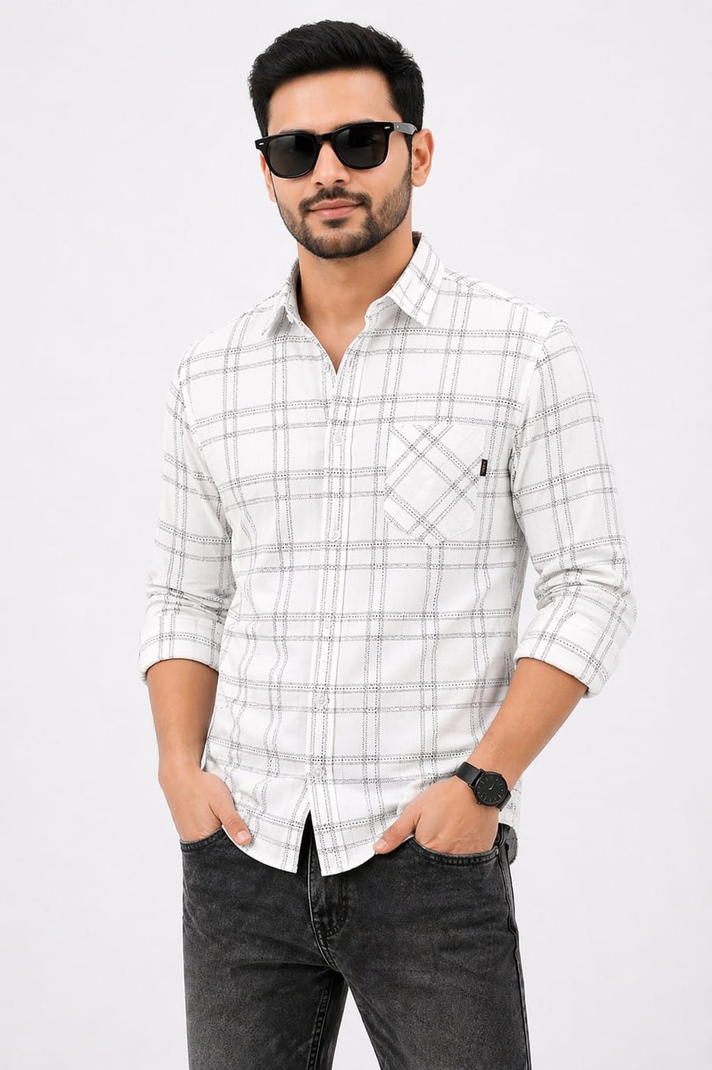 BEBAAK Premium Check Shirt – Regular Fit Casual Cotton Shirt for Men